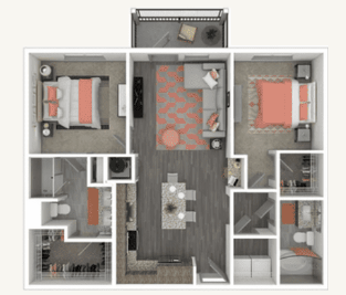 2 bed 2 bath A at Enclave at 3230 Apartments, South Daytona, FL